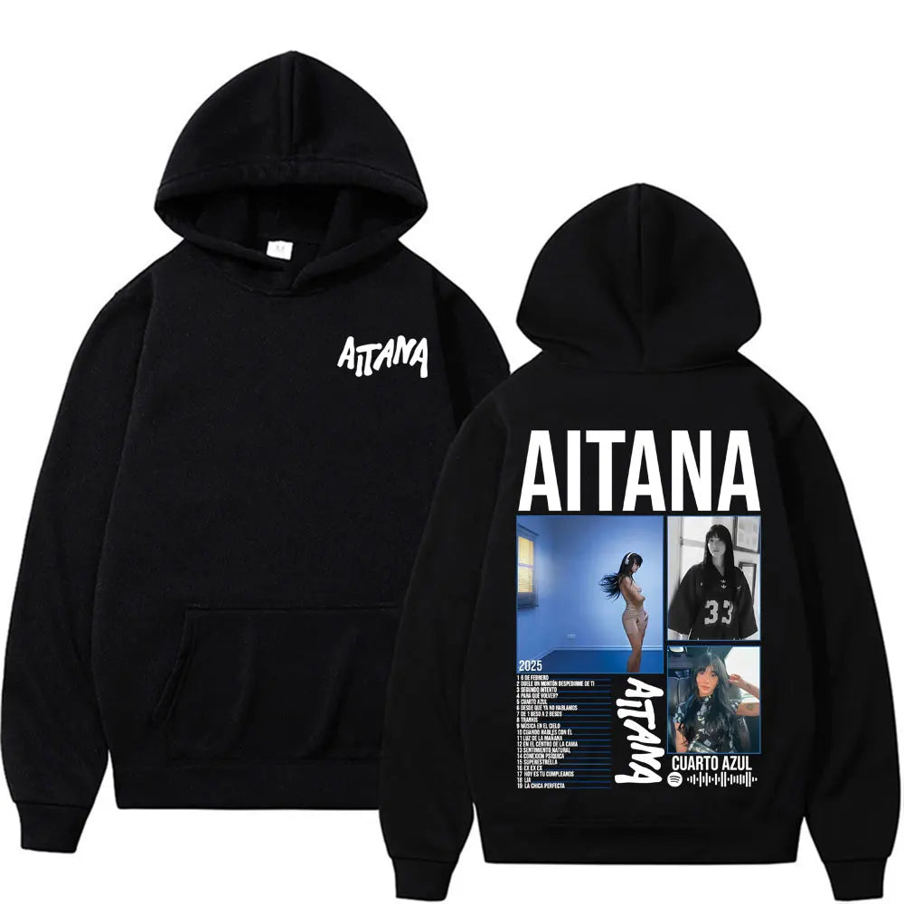 Singer Aitana Cuarto Azul Tour Graphic Hoodies