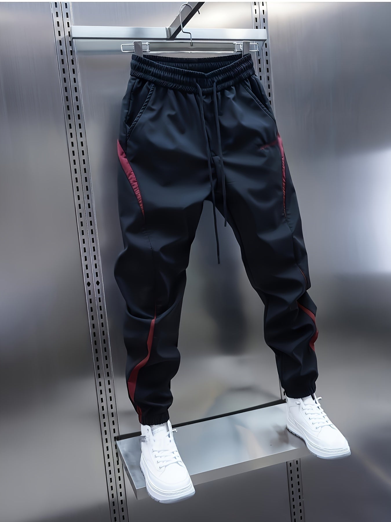 JOGGERS CASUALES BLACK &amp; RED